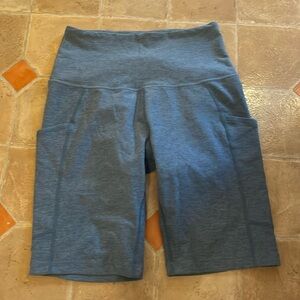 Never Worn Blue Cotton/spandex Yoga Shorts